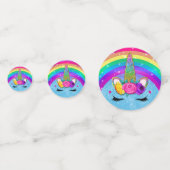 Rainbow Sparkle Glittery Unicorn Horn Face Party Konfetti (Vorderseiten)
