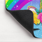 Rainbow Sparkle Glittery Unicorn Horn Mousepad (Ecke)