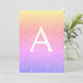 Rainbow Sparkle Glitzer 13. Dreizehn Geburtstag Einladung (Stehend Vorderseite)