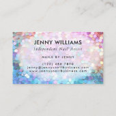 Rainbow Sparkle Glitzer Pastel Nail Artist Visitenkarte (Rückseite)