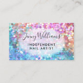 Rainbow Sparkle Glitzer Pastel Nail Artist Visitenkarte (Vorderseite)