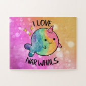 Rainbow Sparkle I Liebe Narwhal Puzzle (Horizontal)