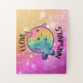 Rainbow Sparkle I Liebe Narwhal Puzzle (Vertikal)