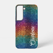 Rainbow Sparkle Metallic Elegant Personalisiert Samsung Galaxy Hülle (Rückseite)