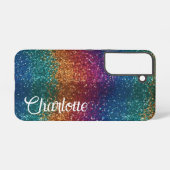 Rainbow Sparkle Metallic Elegant Personalisiert Samsung Galaxy Hülle (Rückseite (Horizontal))