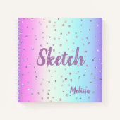 Rainbow Sparkle Monogram Sketchbook Notizblock (Vorderseite)