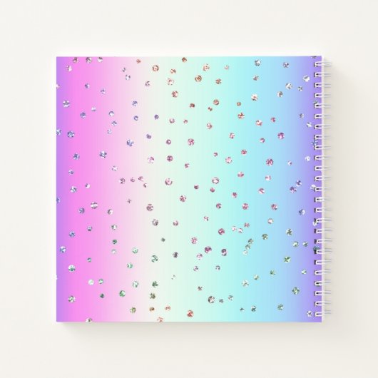 Rainbow Sparkle Monogram Sketchbook Notizblock (Rückseite)