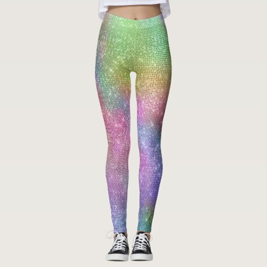 Rainbow Sparkle Personalisiert Leggings (Vorderseite)