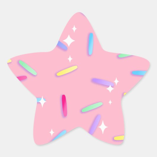 Rainbow Sparkle Star Sprinkler Stickers (Vorderseite)