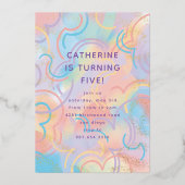 Rainbow Sparkles Folieneinladung (Vorderseite)