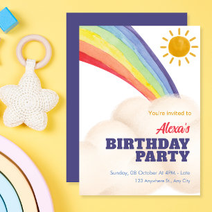 Rainbow-Spaß Geburtstag Einladung