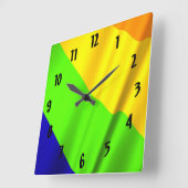 Rainbow-Spaß-Kinderdesign Quadratische Wanduhr (Winkel)