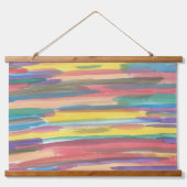 Rainbow Spectrum Abstrakt Wandteppich Mit Holzrahmen (Vorne)