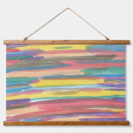 Rainbow Spectrum Abstrakt Wandteppich Mit Holzrahmen