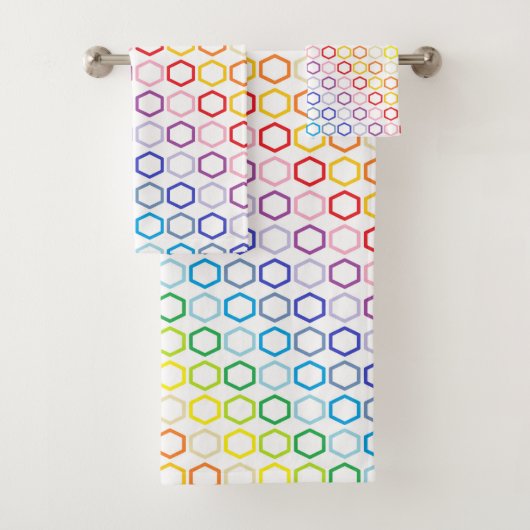Rainbow-Spectrum-Außenbogen-Hexagons Badhandtuch Set (Insitu)