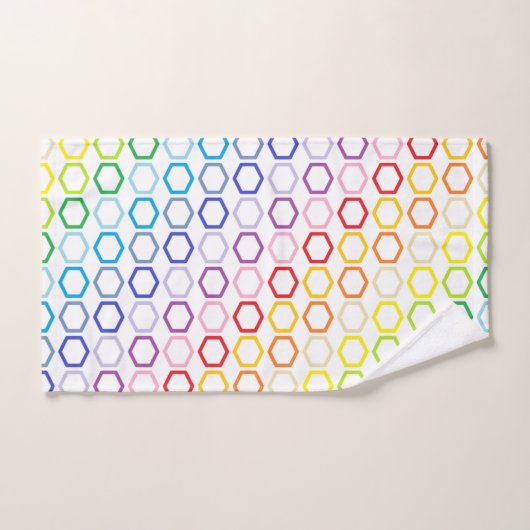 Rainbow-Spectrum-Außenbogen-Hexagons Badhandtuch Set (Handtuch)