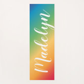 Rainbow Spectrum Custom Script Monogram Name Yogamatte (Vorderseite)