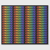 Rainbow Spectrum Gradient "GLÜCKWUNSCHS"! Geschenkpapier (Flach)