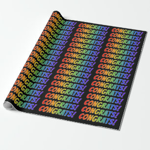 Rainbow Spectrum Gradient "GLÜCKWUNSCHS"! Geschenkpapier