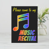 Rainbow Spectrum Musiknote Erwägung Einladung (Stehend Vorderseite)