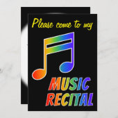 Rainbow Spectrum Musiknote Erwägung Einladung (Vorne/Hinten)