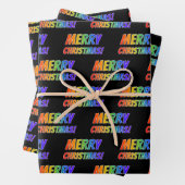 Rainbow Spectrum Pattern "MERRY CHRISTMAS!" Geschenkpapier Set (Beispiel)