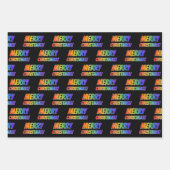 Rainbow Spectrum Pattern "MERRY CHRISTMAS!" Geschenkpapier Set (Vorderseite)