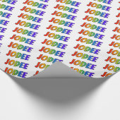 Rainbow Spectrum Pattern Vorname "JODEE" Geschenkpapier (Ecke)