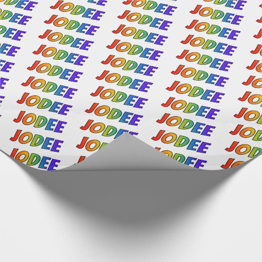 Rainbow Spectrum Pattern Vorname "JODEE" Geschenkpapier (Ecke)