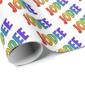 Rainbow Spectrum Pattern Vorname "JODEE" Geschenkpapier (Rolleneckpunkt)