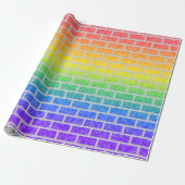 Rainbow Spectrum Pixated 8-Bit Look Brick Wall Geschenkpapier (Ungerollt)