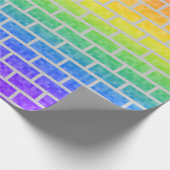 Rainbow Spectrum Pixated 8-Bit Look Brick Wall Geschenkpapier (Ecke)