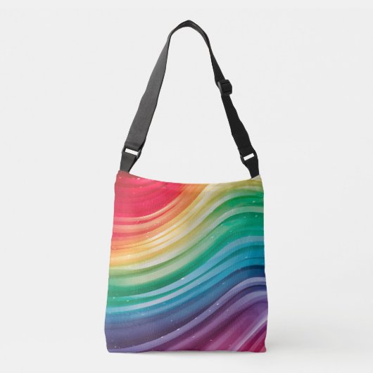 Rainbow Spectrum Waves Tragetaschen Mit Langen Trägern (Vorderseite)
