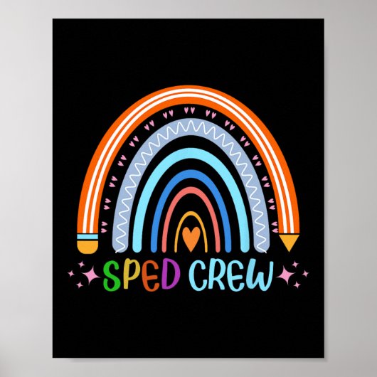Rainbow Sped Crew Bildung Lehrer Byck T Poster (Vorne)