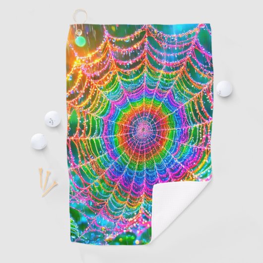 Rainbow Spider Web Golfhandtuch (Insitu)
