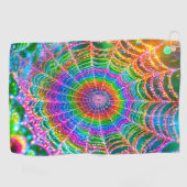 Rainbow Spider Web Golfhandtuch (Horizontal)
