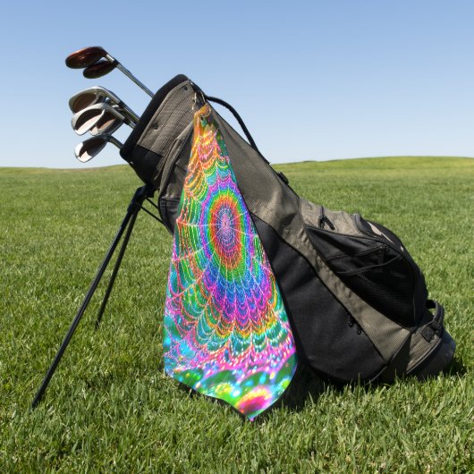 Rainbow Spider Web Golfhandtuch (Gras)