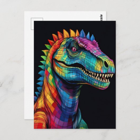 Rainbow Spikes Dinosaur Postkarte (Vorne/Hinten)