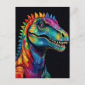 Rainbow Spikes Dinosaur Postkarte (Vorderseite)
