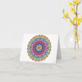 Rainbow Spiral and Geometric Blume Mandala Karte (Gelbe Blume)