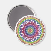 Rainbow Spiral and Geometric Blume Mandala Magnet (Vorderseite/Rückseite)