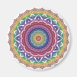 Rainbow Spiral and Geometric Blume Mandala Magnet