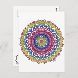 Rainbow Spiral and Geometric Blume Mandala Postkarte