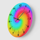 Rainbow Spiral Colorful Geometric Mandala Große Wanduhr (Winkel)
