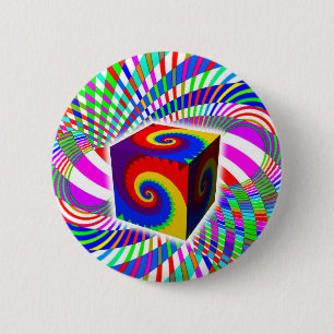 Rainbow Spiral Cube Button