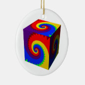 Rainbow Spiral Cube Keramik Ornament (Rechts)