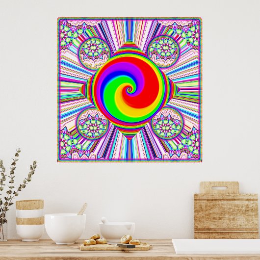 Rainbow Spiral Diamond Poster (Küche)