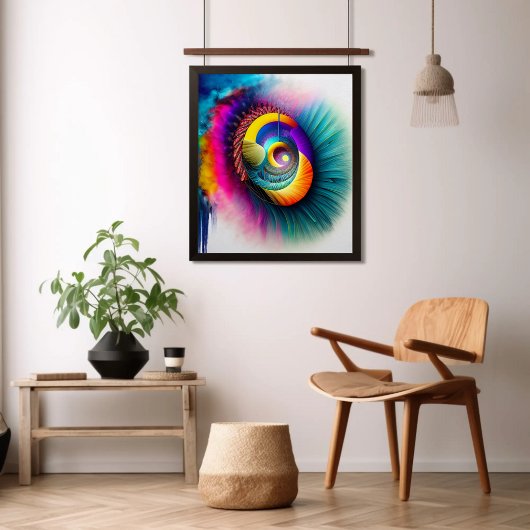 Rainbow Spiral Eye Abstrakt Hypnotic Visionary Poster