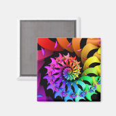 Rainbow Spiral Fraktal Magnet (Vorderseite/Rückseite)