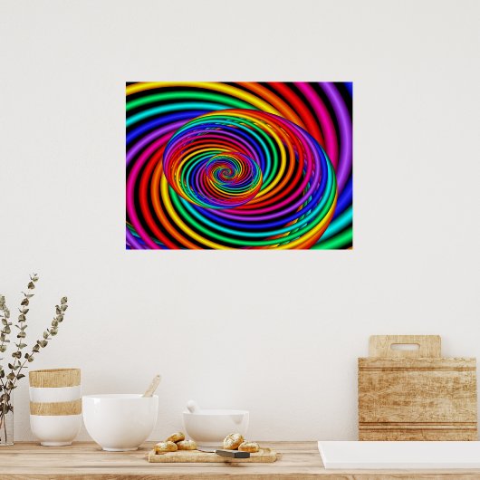Rainbow Spiral Fraktal Poster (Küche)